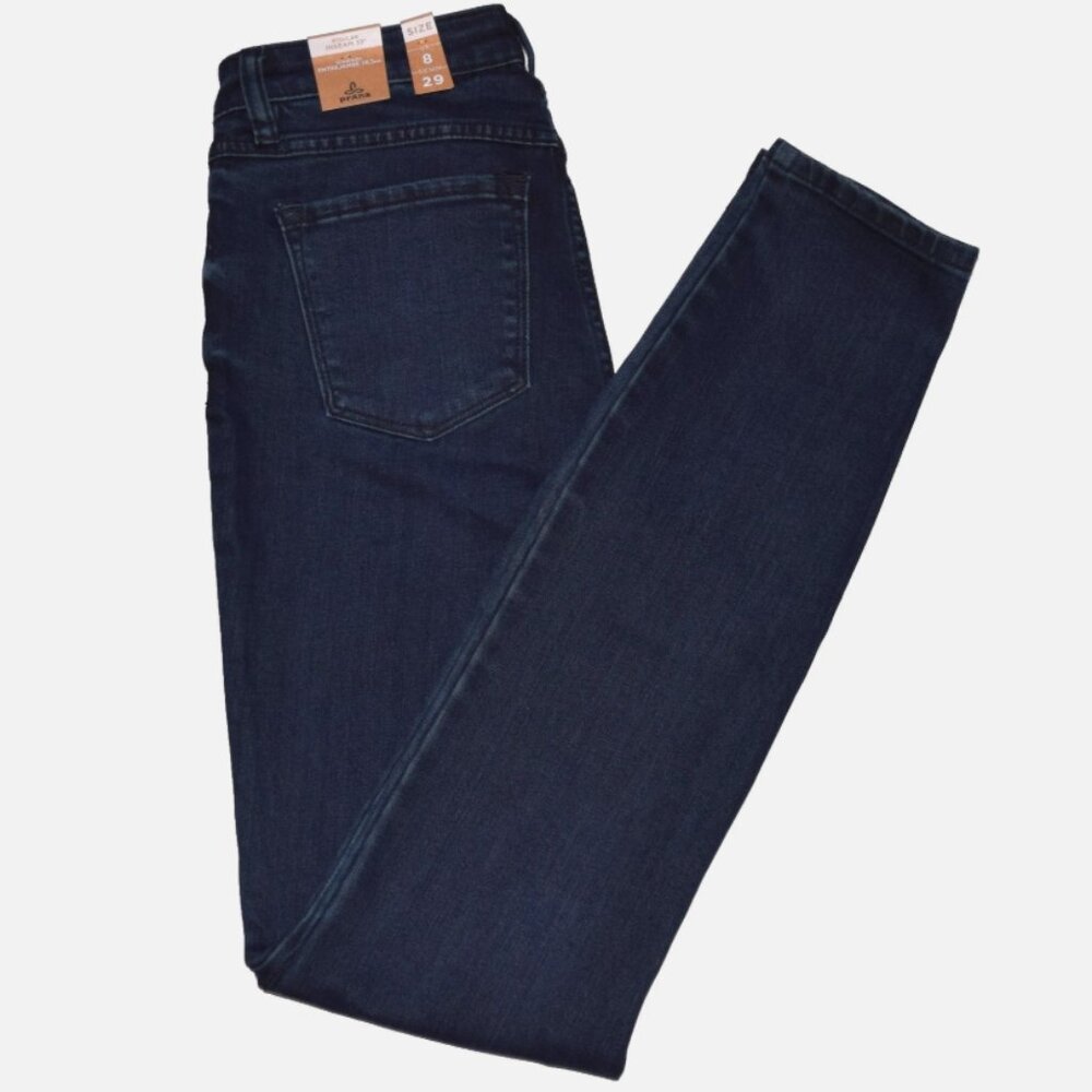 NWT PRANA Sienna Deep Blue Fitted Stretch Organic Cotton Blend Jeans Size 8/29